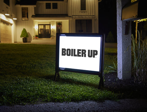 Purdue Boiler Up White Yardsy Sign