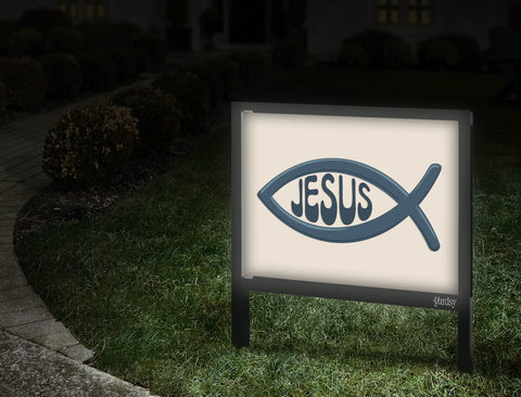 Jesus Fish Yardsy Sign