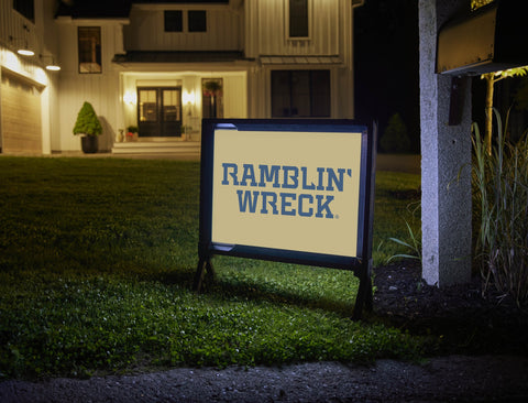 Georgia Tech Ramblin' Wreck Wordmark Gold Yardsy Sign