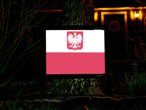 Flag Poland With Coat of Arms Yardsy Sign