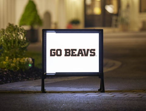 Oregon State Go Beavs White Yardsy Sign