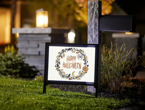Happy Halloween Wreath Yardsy Sign