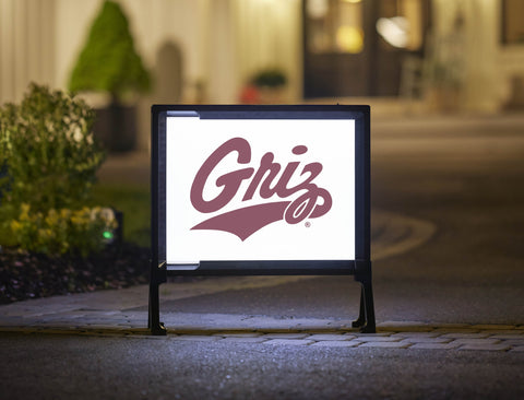 Montana Griz Wordmark White Yardsy Sign