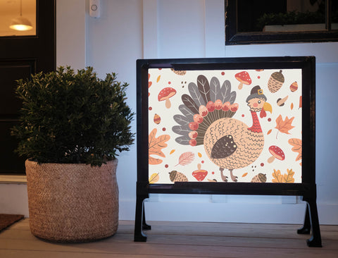 Thanksgiving Pilgrim Turkey Yardsy Sign