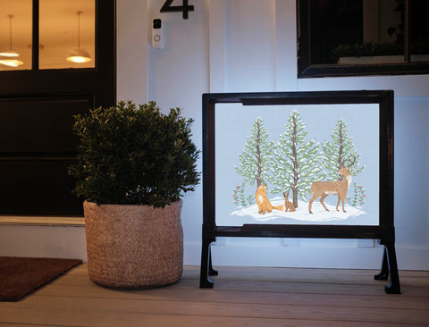 Snowy Forest Animals Yardsy Sign
