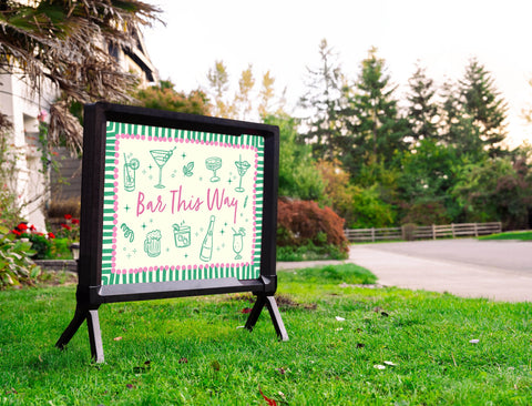 Bar This Way! Yardsy Sign