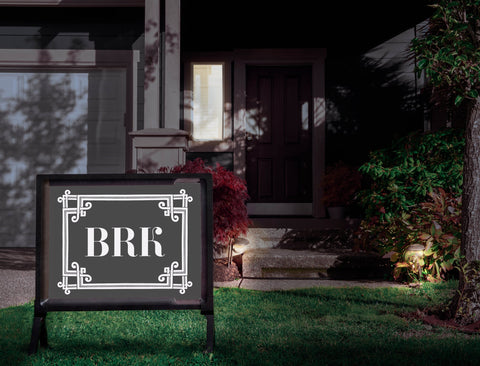 Ornate Border Custom Monogram Yardsy Sign