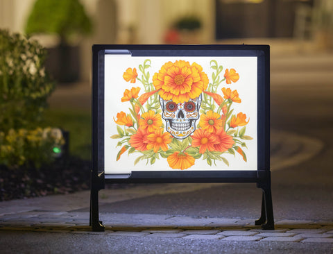 Flower Skull Day Of The Dead Yardsy Sign