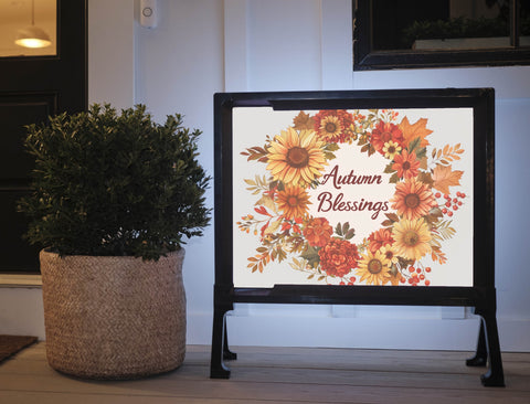 Autumn Blessings Fall Wreath Yardsy Sign