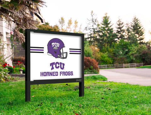 TCU Horned Frogs Helmet Stripes White Yardsy Sign