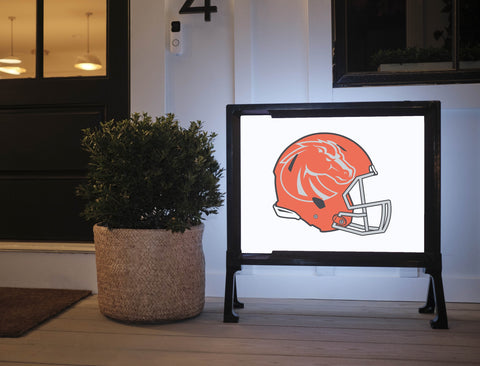 Boise State Orange Helmet Mark White Yardsy Sign