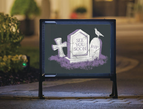 See You Soon Gravestone Halloween Yardsy Sign