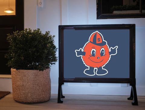 Syracuse University Orange Mascot Blue Yardsy Sign