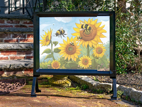 Sunflower World for Bees Garden Sign Yardsy Sign
