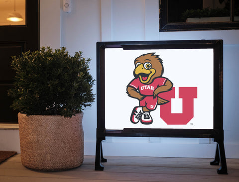 University of Utah Swoop U White Yardsy Sign