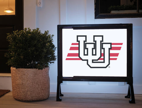 Utah University Stripe White Yardsy Sign