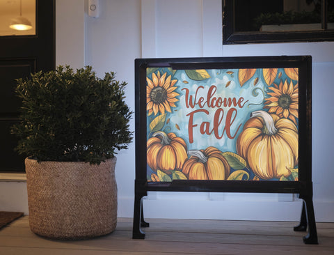 Sunflower and Pumpkin Welcome Fall Yardsy Sign