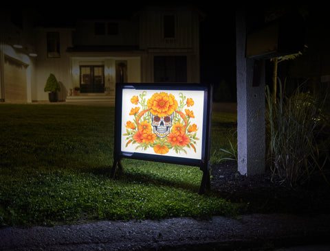 Flower Skull Day Of The Dead Yardsy Sign
