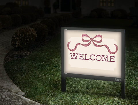 Bow Border Welcome Yardsy Sign