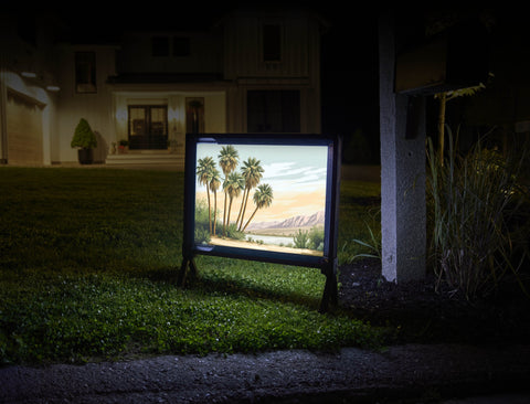 Desert Cactus Palm Oasis Landscape Yardsy Sign