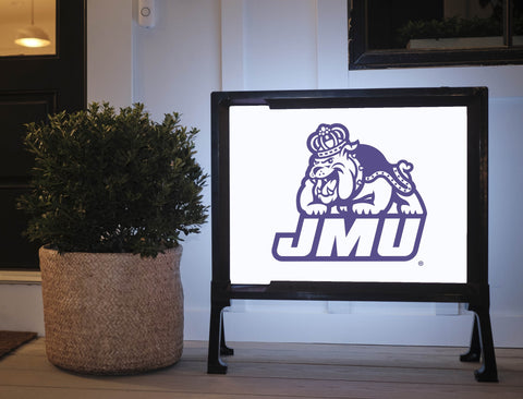 JMU Duke Dog Combo White And Purple Yardsy Sign