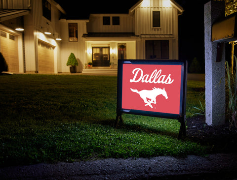 SMU Dallas Mustang Red Yardsy Sign