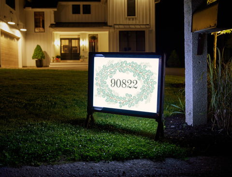 Eucalyptus Wreath Address Custom Yardsy Sign