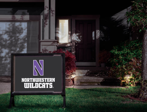 Northwestern N Wildcats Black Yardsy Sign