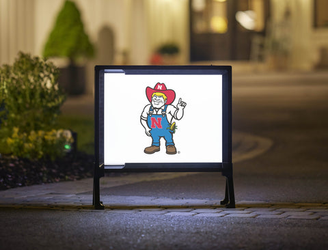 Nebraska Herbie White Yardsy Sign
