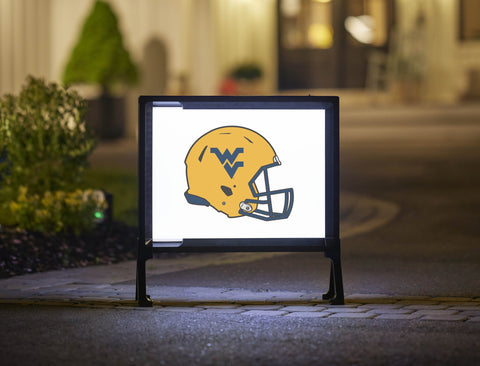 West Virginia Helmet Gold Mark White Yardsy Sign
