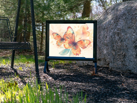 Orange Butterflies Yard Decoration Yardsy Sign
