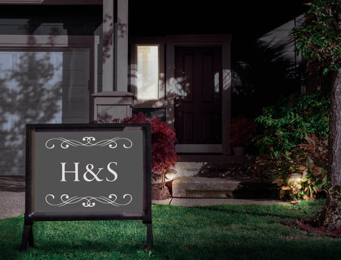 Flourished Custom Monogram Yardsy Sign