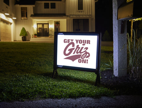Montana Get Your Griz On Marooon Mark White Yardsy Sign