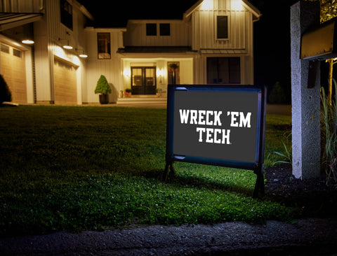 Texas Tech Wreck Em Black Yardsy Sign