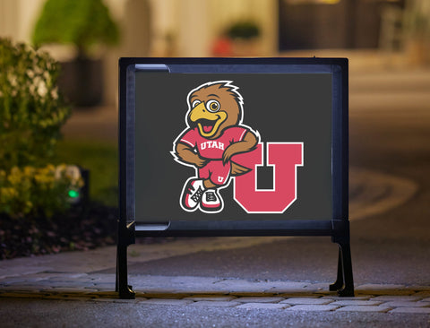 Swoop University of Utah Black Yardsy Sign