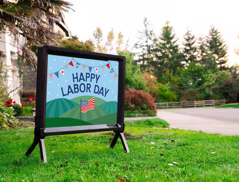 Happy Labor Day Scene Yardsy Sign