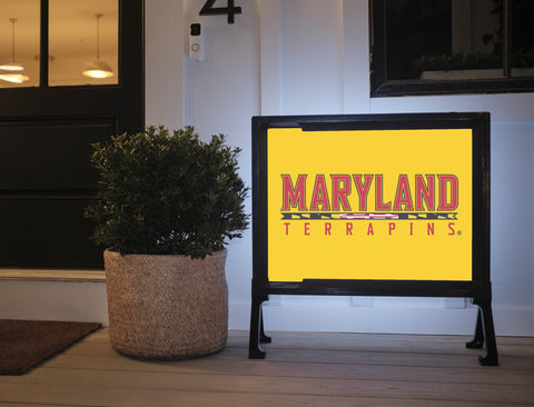 Maryland Terrapins Wordmark Yellow Yardsy Sign