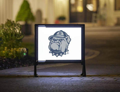 Georgetown Bulldog Mascot White Yardsy Sign