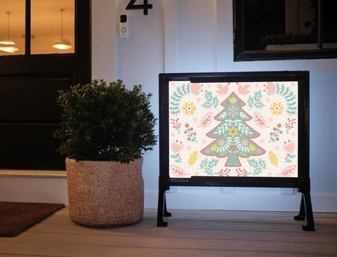 Folk Art Christmas Tree Yardsy Sign