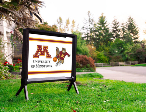 Minnesota M Goldy Basketball White Yardsy Sign