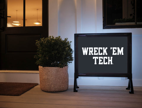 Texas Tech Wreck Em Black Yardsy Sign