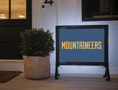 West Virginia Mountaineers Wordmark Blue Yardsy Sign