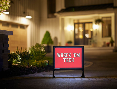 Texas Tech Wreck Em Red Yardsy Sign