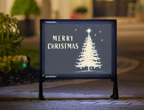 Blue Christmas Tree Yardsy Sign