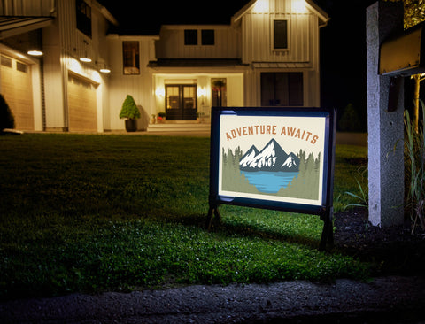 Adventure Awaits Yardsy Sign
