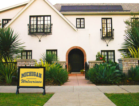 Michigan Wolverines Script Maize Yellow Yardsy Sign