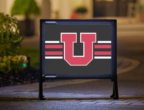 Utah Utes Stripe Black Yardsy Sign