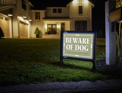 Beware Of Dog And Cat Yardsy Sign