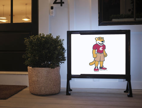 Washington State Red Shirt Mascot White Yardsy Sign