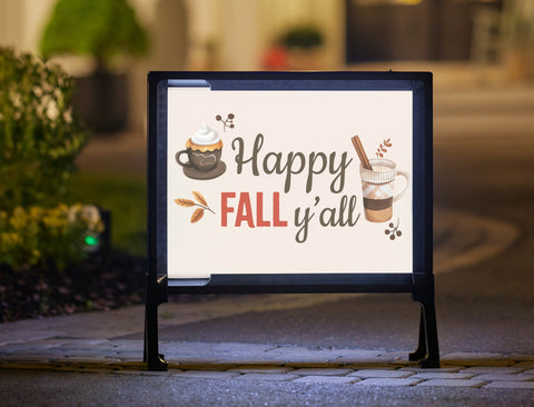 Cozy Happy Fall Y'all Yardsy Sign